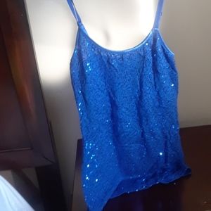 Blue shimmery tank top